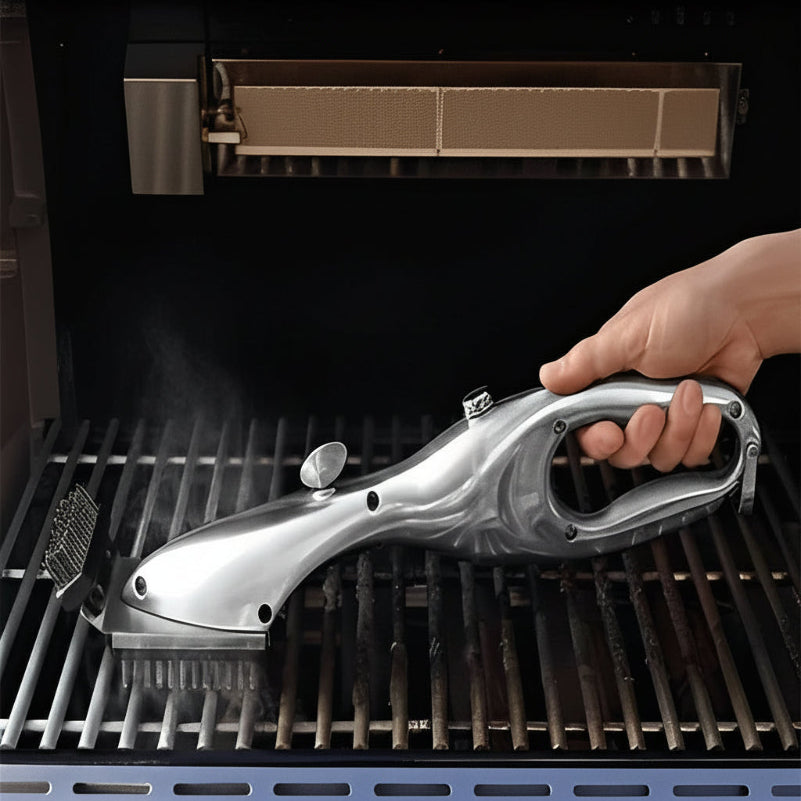Premium Grill Cleaning Brush with Steam-Activated Design & Heavy-Duty Scraper - Effortless BBQ Maintenance