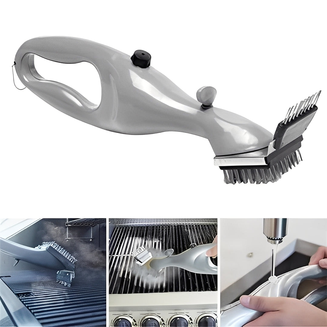 Premium Grill Cleaning Brush with Steam-Activated Design & Heavy-Duty Scraper - Effortless BBQ Maintenance