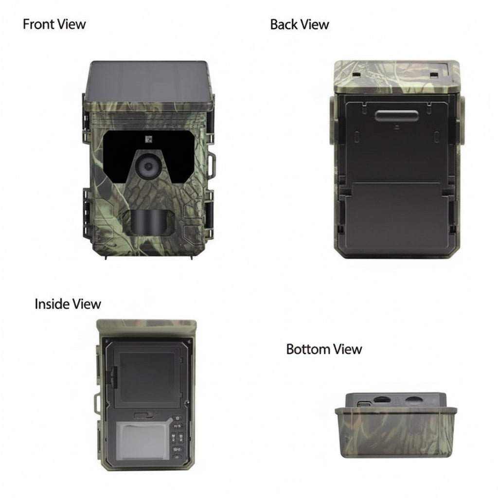 Solar Powered Trail Camera with Night Vision | Weatherproof Outdoor Wildlife Camera