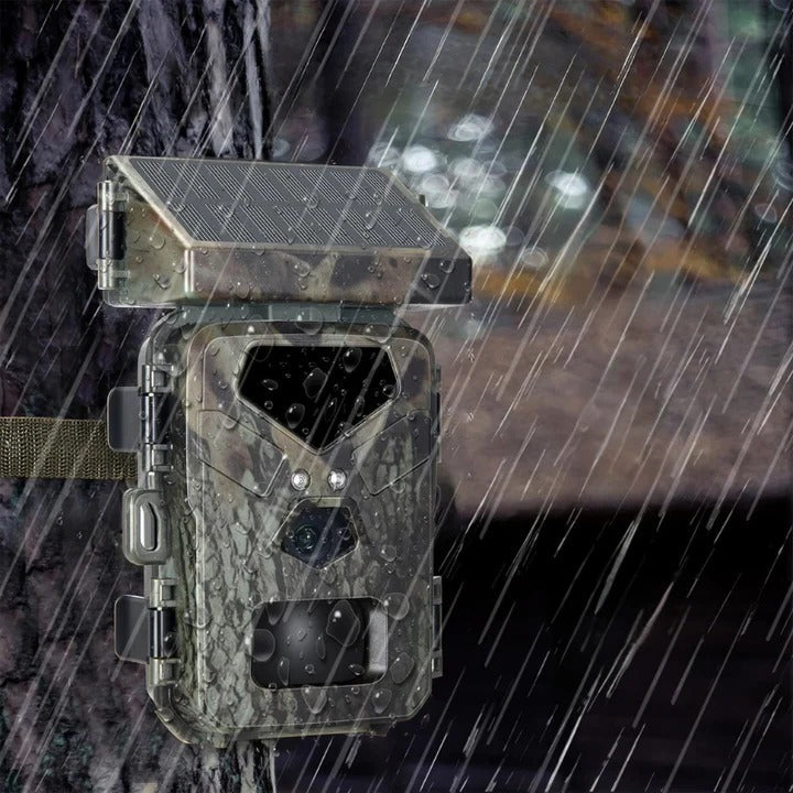 Solar-Powered Trail Camera - 20MP High-Resolution Photos & Infrared Night Vision for Wildlife Monitoring