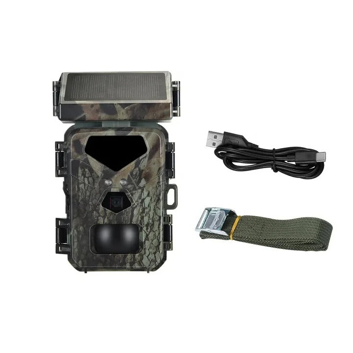 Solar-Powered Trail Camera - 20MP High-Resolution Photos & Infrared Night Vision for Wildlife Monitoring