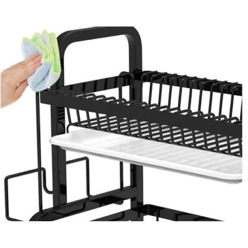 3-Tier Adjustable Kitchen Dish Drying Rack - Space-Saving Organizer with Customizable Shelves for Efficient Dish Drying