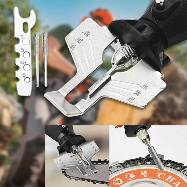 Portable Chainsaw Sharpener with Angle Guide - Perfect for On-Site Use & Easy Sharpening