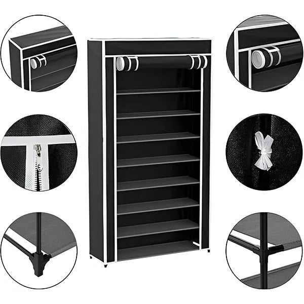 Vertical Shoe Rack Organizer - Space-Saving Storage Solution for Entryway & Closet