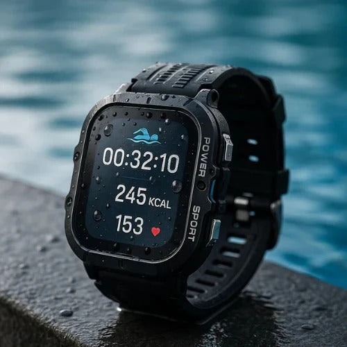 Bluetooth 5.0 Sports Watch - Smart Fitness Tracker with Heart Rate Monitor, Waterproof Design, and Multi-Sport Modes