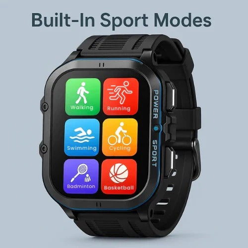 Bluetooth 5.0 Sports Watch - Smart Fitness Tracker with Heart Rate Monitor, Waterproof Design, and Multi-Sport Modes