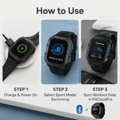 Bluetooth 5.0 Sports Watch - Smart Fitness Tracker with Heart Rate Monitor, Waterproof Design, and Multi-Sport Modes