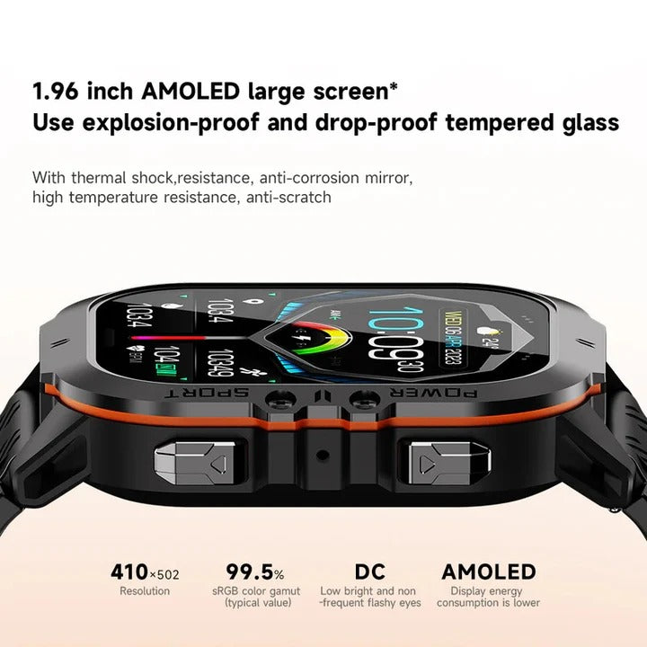Bluetooth 5.0 Sports Watch - Smart Fitness Tracker with Heart Rate Monitor, Waterproof Design, and Multi-Sport Modes
