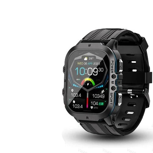 Bluetooth 5.0 Sports Watch - Smart Fitness Tracker with Heart Rate Monitor, Waterproof Design, and Multi-Sport Modes