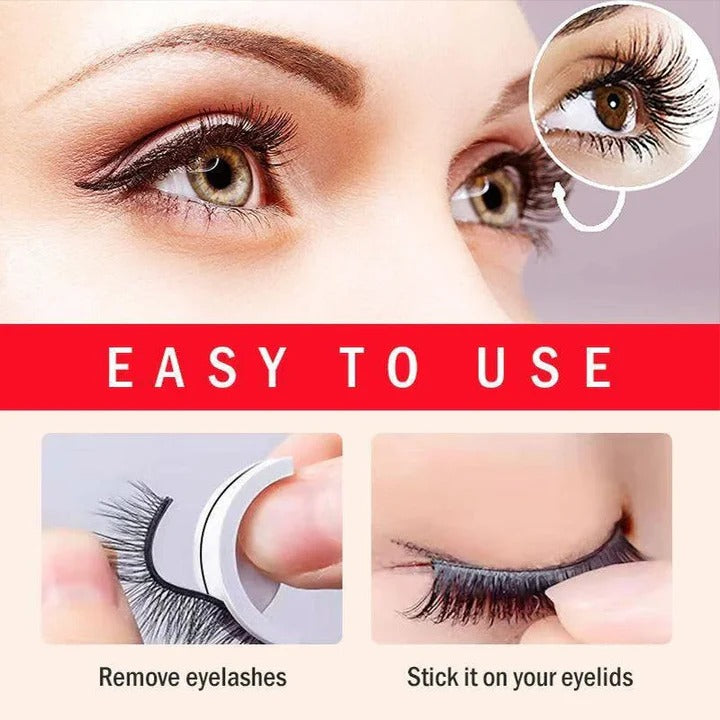 Self-Adhesive Eyelashes - Washable & Reusable, Easy Application for Stunning Lashes