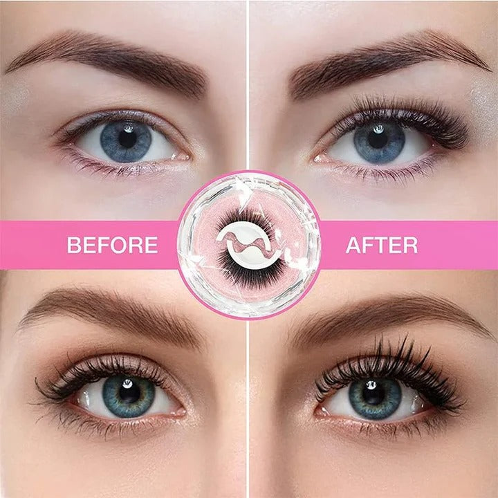 Self-Adhesive Eyelashes - Washable & Reusable, Easy Application for Stunning Lashes