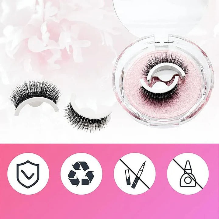 Self-Adhesive Eyelashes - Washable & Reusable, Easy Application for Stunning Lashes