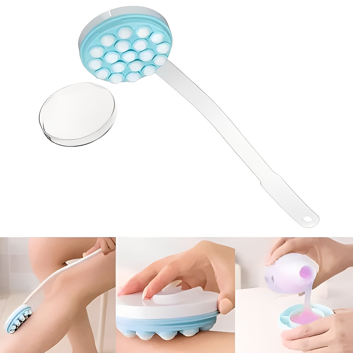 Adjustable Back Lotion Applicator with Roll-On Roller Head for Effortless Application