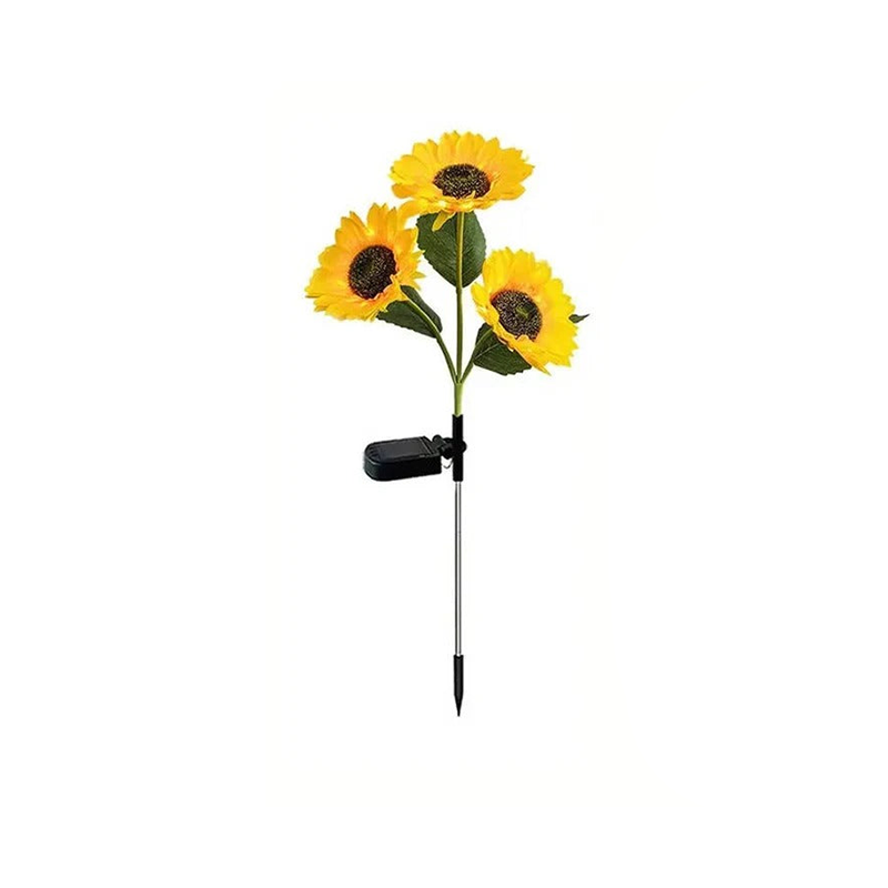 Sunflower Solar LED Garden Light - Durable Fabric Petals & Sturdy Iron Frame for Outdoor Decor