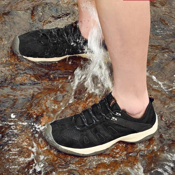 Women's Outdoor Hiking Shoes - Durable Leather Mesh Upper for Comfort and Performance