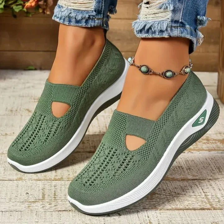 Women's Slip-On Mesh Sneakers - Breathable & Comfortable Athletic Shoes for Everyday Wear