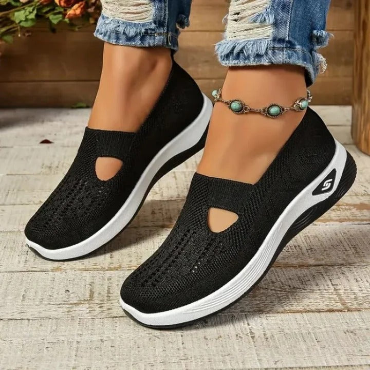 Women's Slip-On Mesh Sneakers - Breathable & Comfortable Athletic Shoes for Everyday Wear