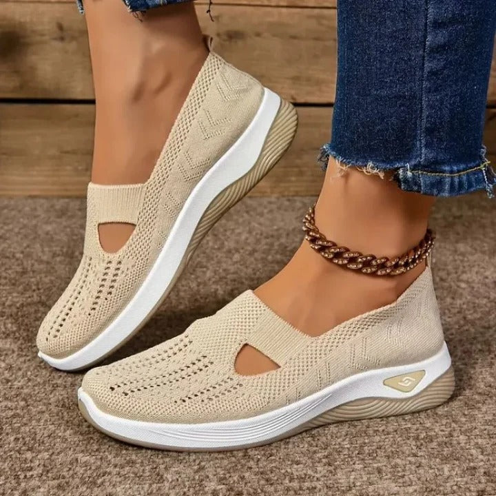 Women's Slip-On Mesh Sneakers - Breathable & Comfortable Athletic Shoes for Everyday Wear