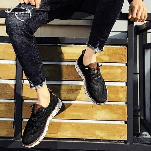 Comfortable Knit Fabric Slip-On Casual Shoes with Wide Toe Box for Ultimate Fit