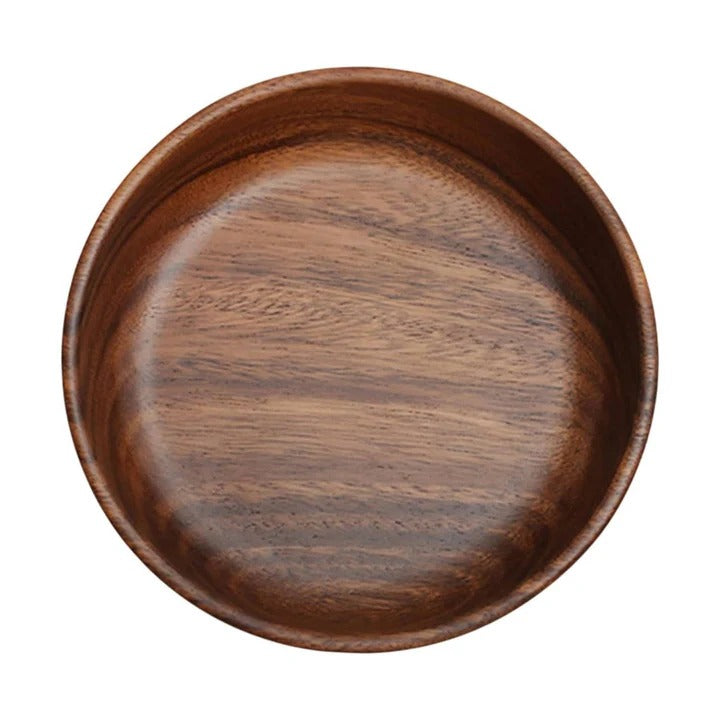 Set of 2 Premium Walnut Wood Round Serving Bowls - Elegant, Durable, and Eco-Friendly Tableware