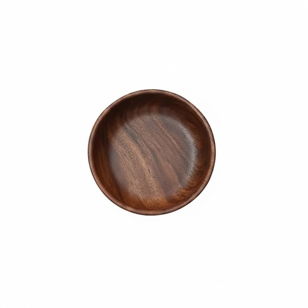 Set of 2 Premium Walnut Wood Round Serving Bowls - Elegant, Durable, and Eco-Friendly Tableware