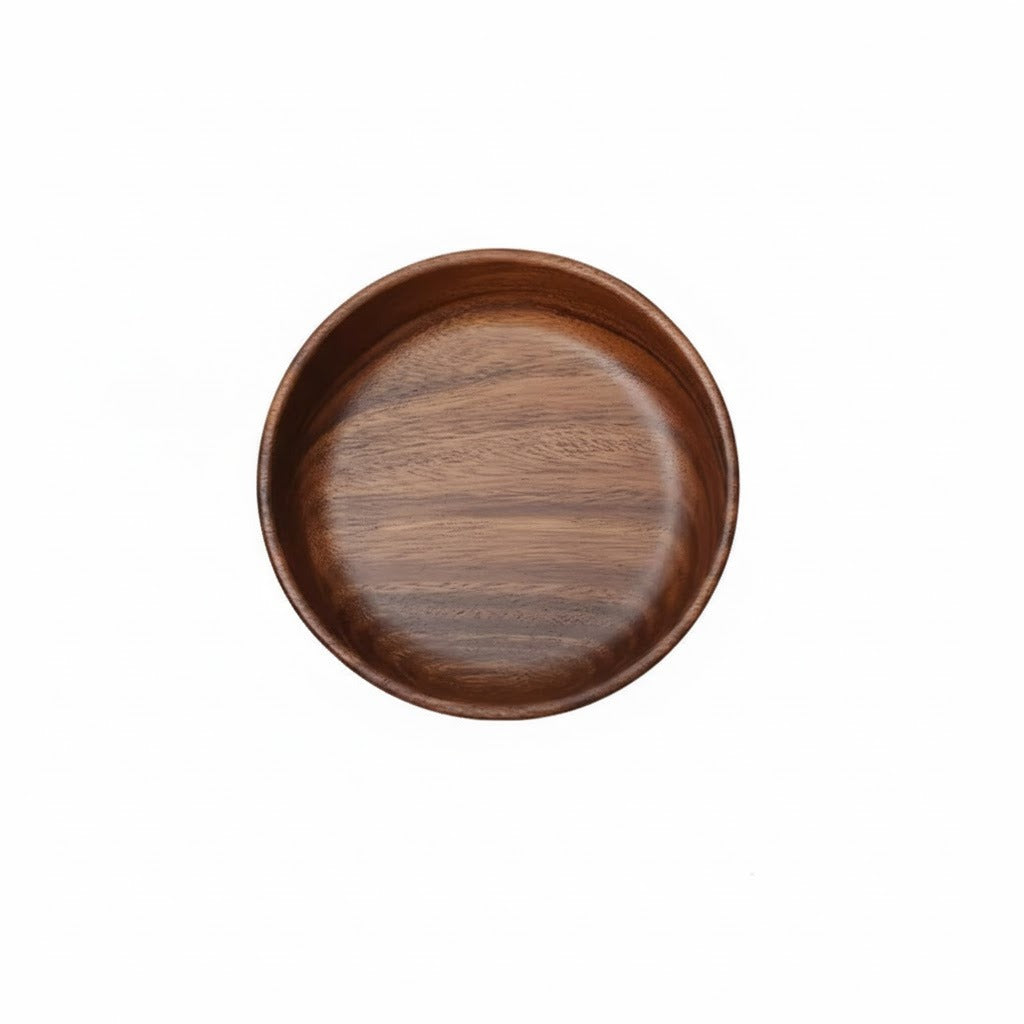 Set of 2 Premium Walnut Wood Round Serving Bowls - Elegant, Durable, and Eco-Friendly Tableware