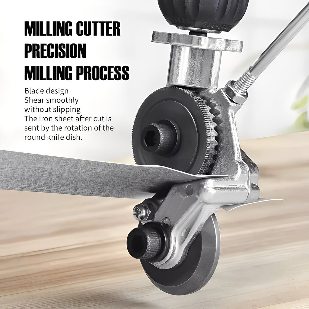 Drill-Powered Metal Shear Cutter Attachment for Effortless Sheet Material Cutting - Compatible with Most Drills