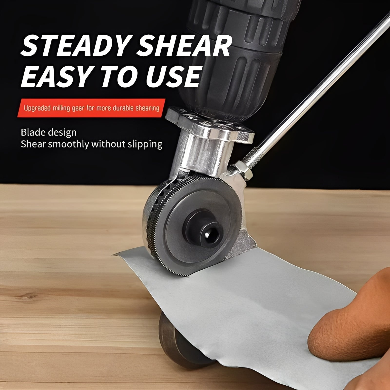 Drill-Powered Metal Shear Cutter Attachment for Effortless Sheet Material Cutting - Compatible with Most Drills