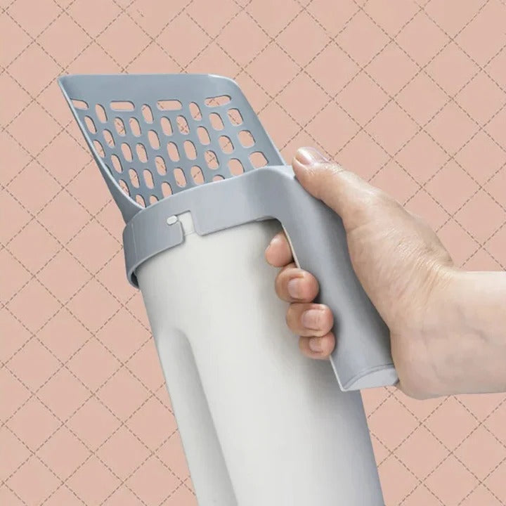 Premium Cat Litter Scoop with Built-in Waste Container & Sifter - Effortless Cleanup for Cat Owners