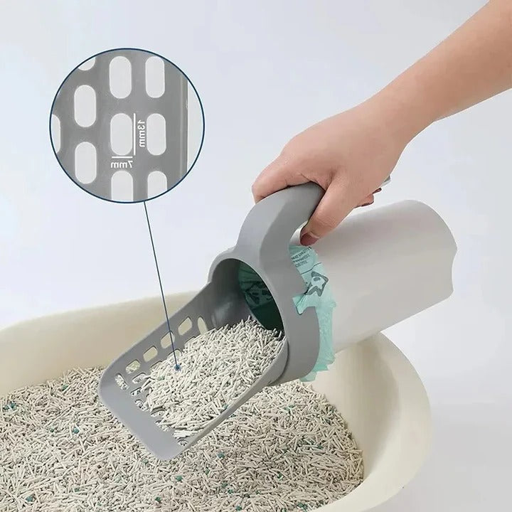 Premium Cat Litter Scoop with Built-in Waste Container & Sifter - Effortless Cleanup for Cat Owners