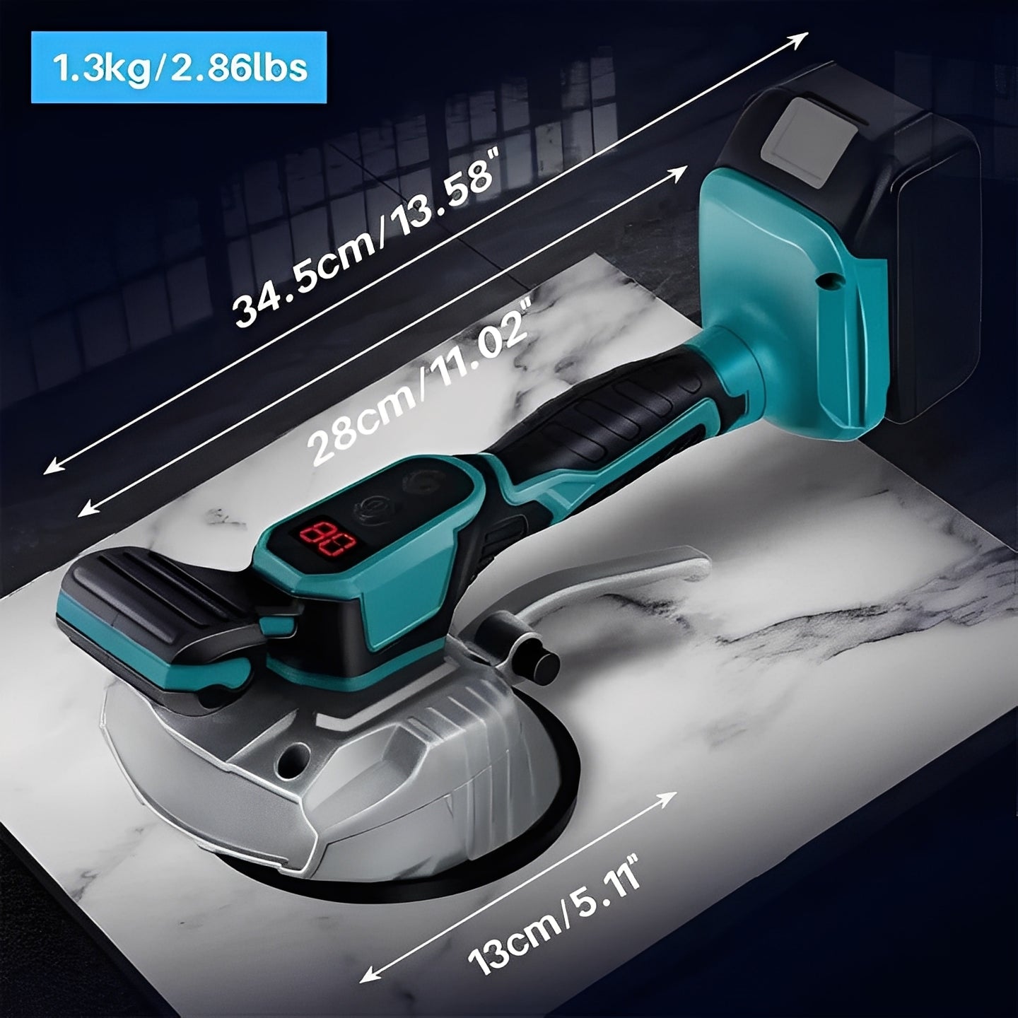 Rechargeable Vibration Tile Suction Cup Tool with LCD Display - Effortless Tile Lifting & Installation