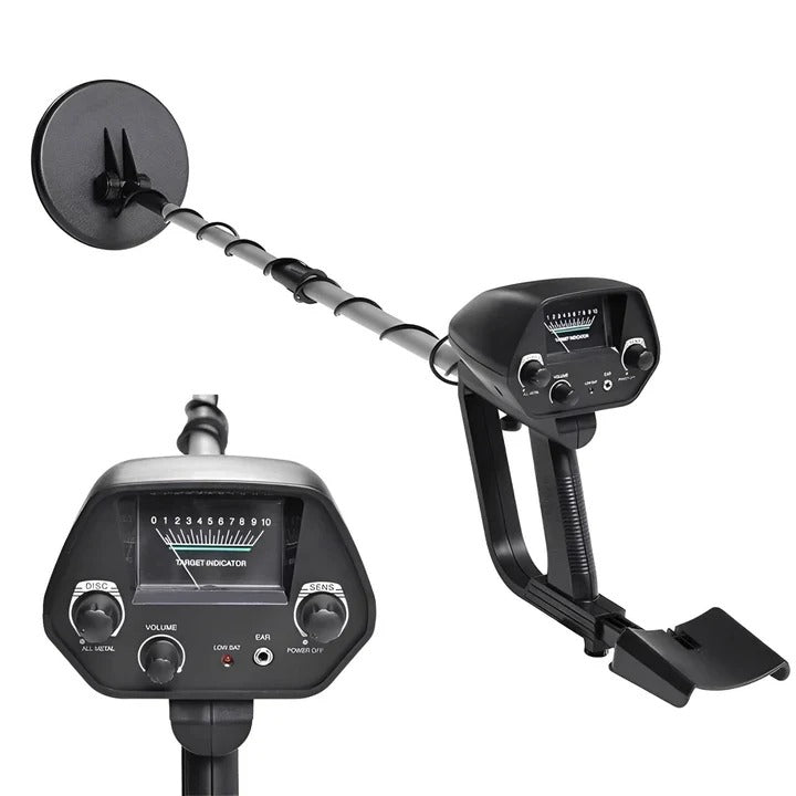 High-Precision Metal Detector with LCD Display, Adjustable Stem & Target Pointer Meter - Perfect for Treasure Hunting