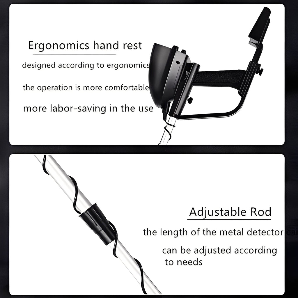 High-Precision Metal Detector with LCD Display, Adjustable Stem & Target Pointer Meter - Perfect for Treasure Hunting