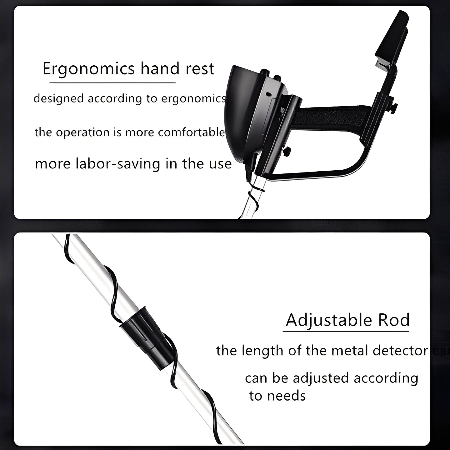 High-Precision Metal Detector with LCD Display, Adjustable Stem & Target Pointer Meter - Perfect for Treasure Hunting