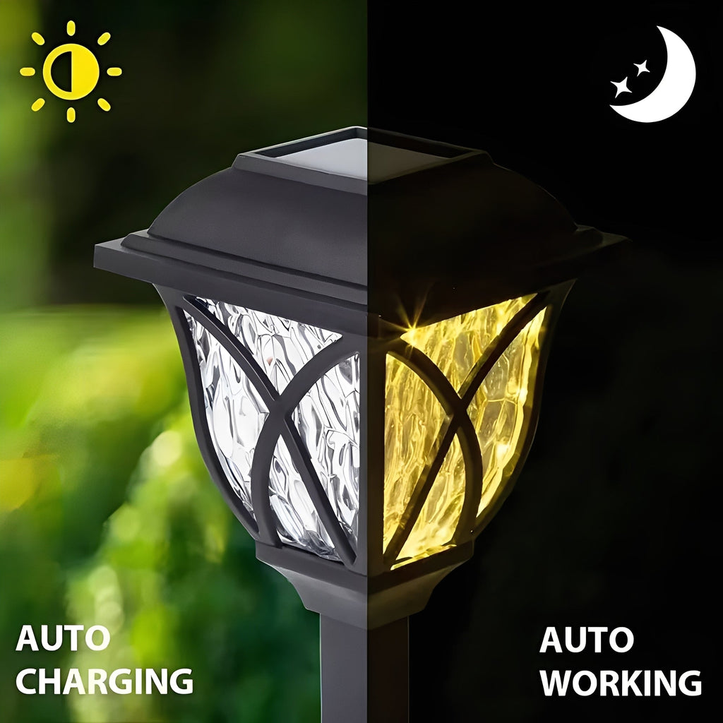 Set of 2 Solar Powered LED Pathway Lights - Energy-Efficient Outdoor Lighting for Gardens & Walkways