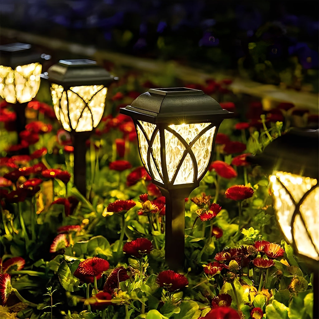 Set of 2 Solar Powered LED Pathway Lights - Energy-Efficient Outdoor Lighting for Gardens & Walkways