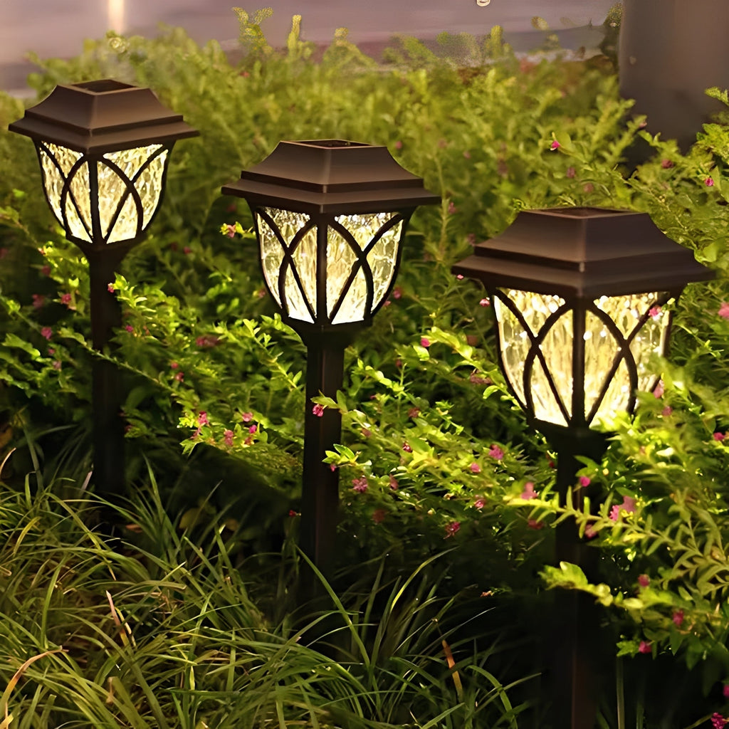 Set of 2 Solar Powered LED Pathway Lights - Energy-Efficient Outdoor Lighting for Gardens & Walkways
