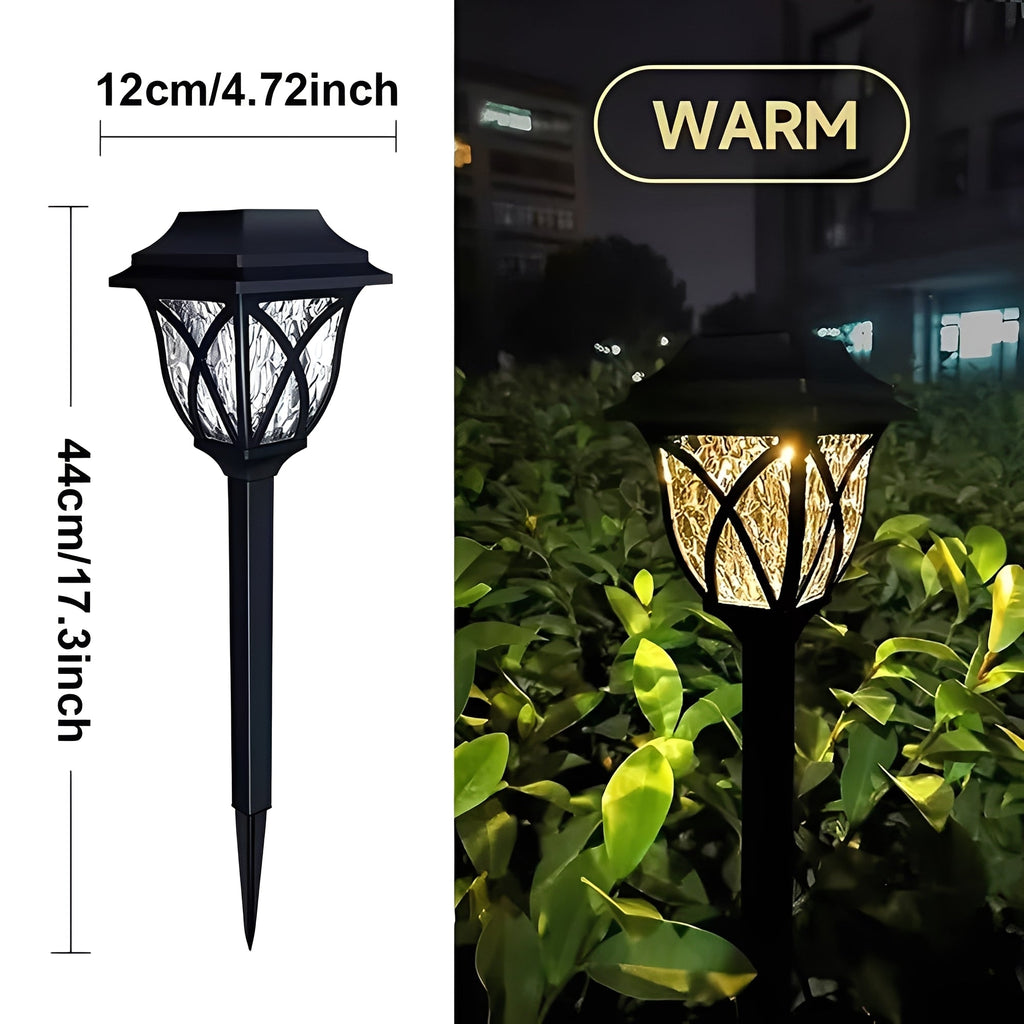 Set of 2 Solar Powered LED Pathway Lights - Energy-Efficient Outdoor Lighting for Gardens & Walkways