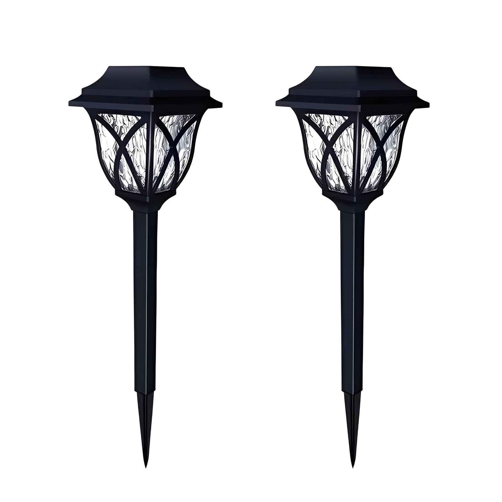 Set of 2 Solar Powered LED Pathway Lights - Energy-Efficient Outdoor Lighting for Gardens & Walkways