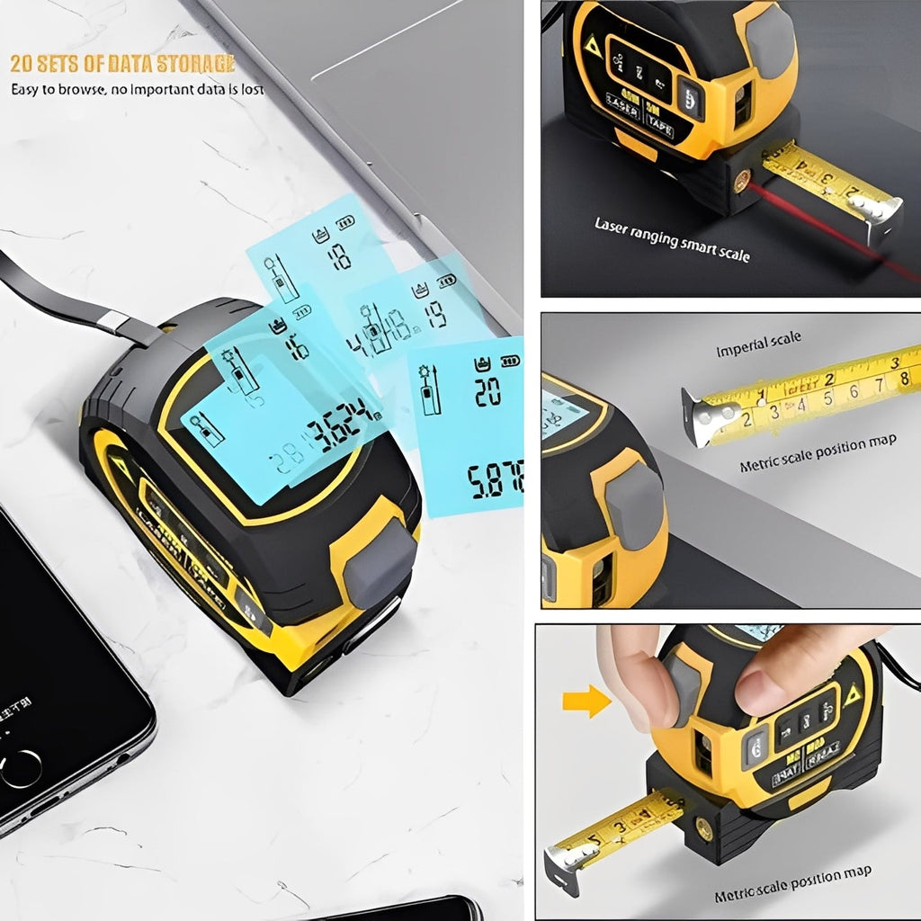 3-in-1 Infrared Laser Distance Measuring Tool - Accurate Measurement, Area Calculation & Volume Measurement