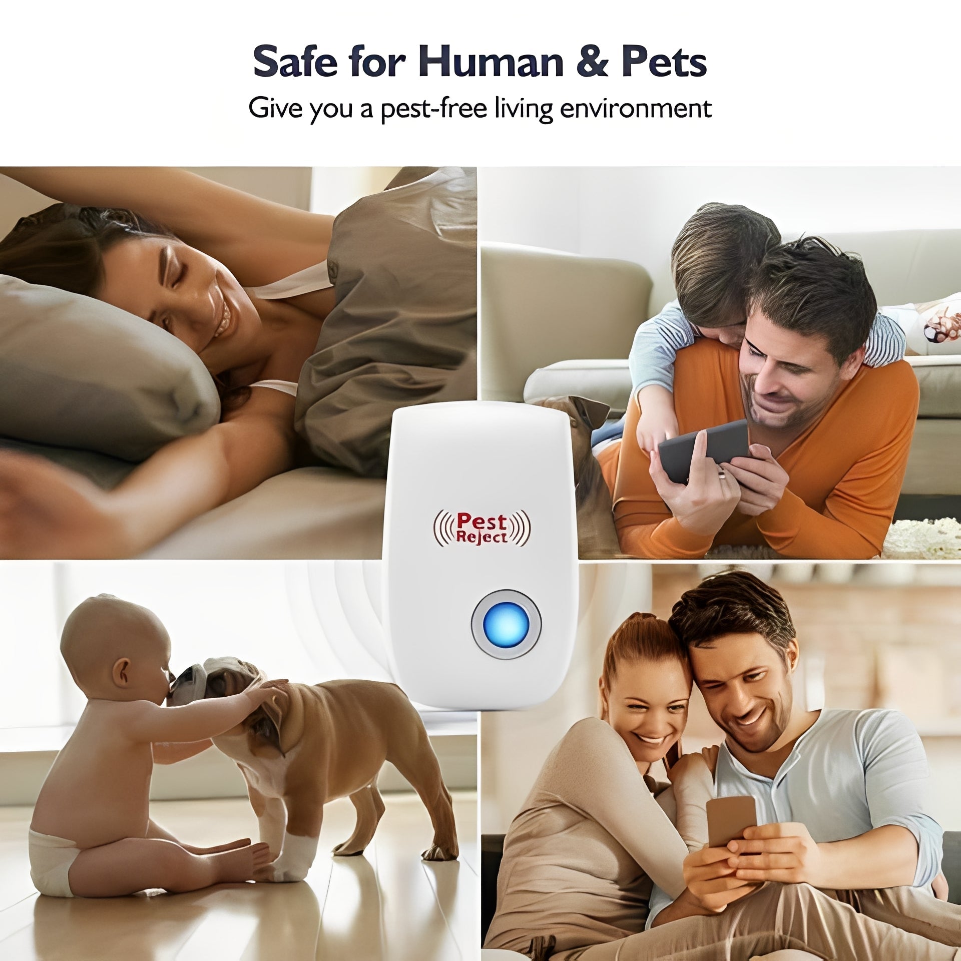 Adjustable Frequency Electric Ultrasonic Pest Repeller - Effective Insect & Rodent Control Device