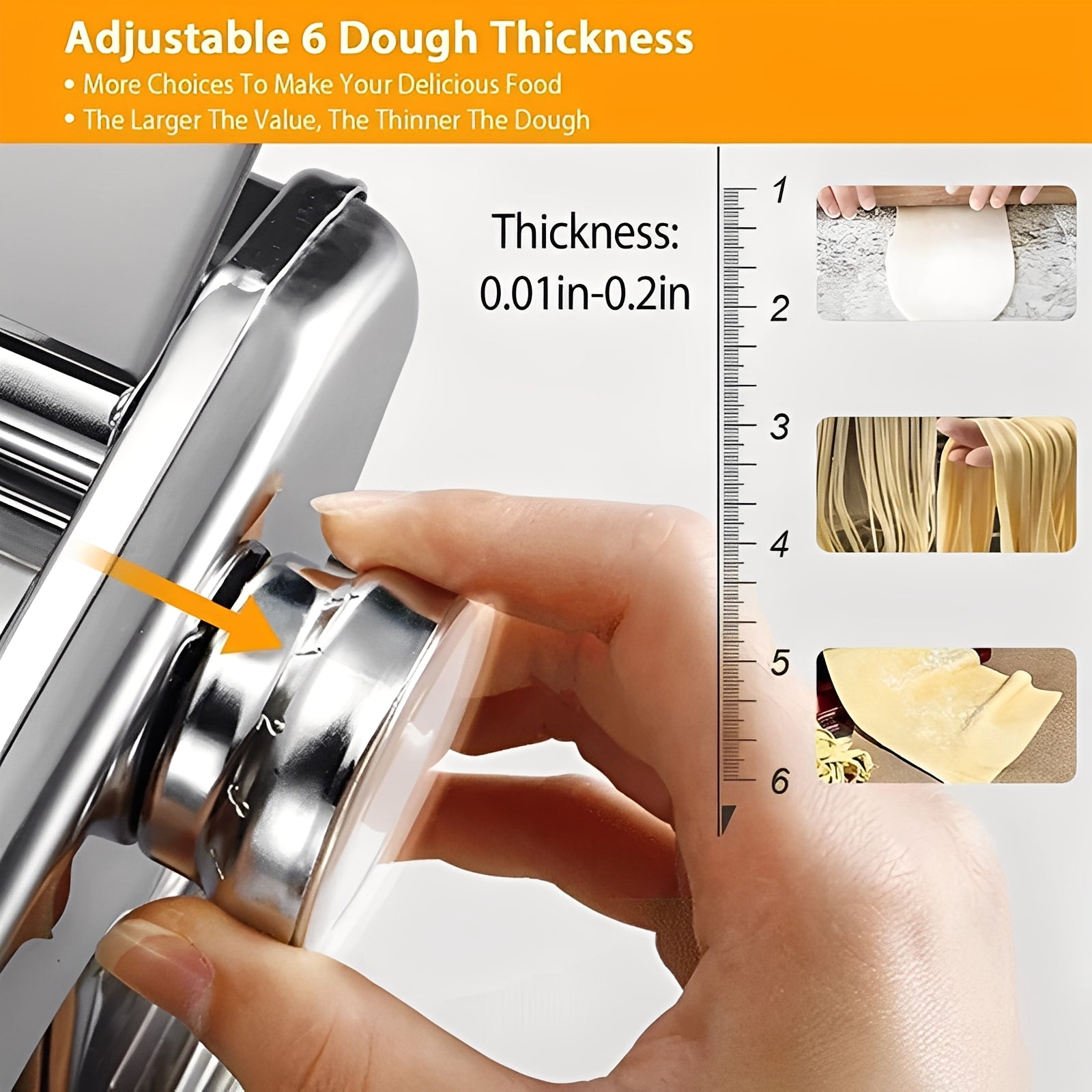 Premium Stainless Steel Pasta Maker - Adjustable Thickness Settings for Perfect Homemade Pasta