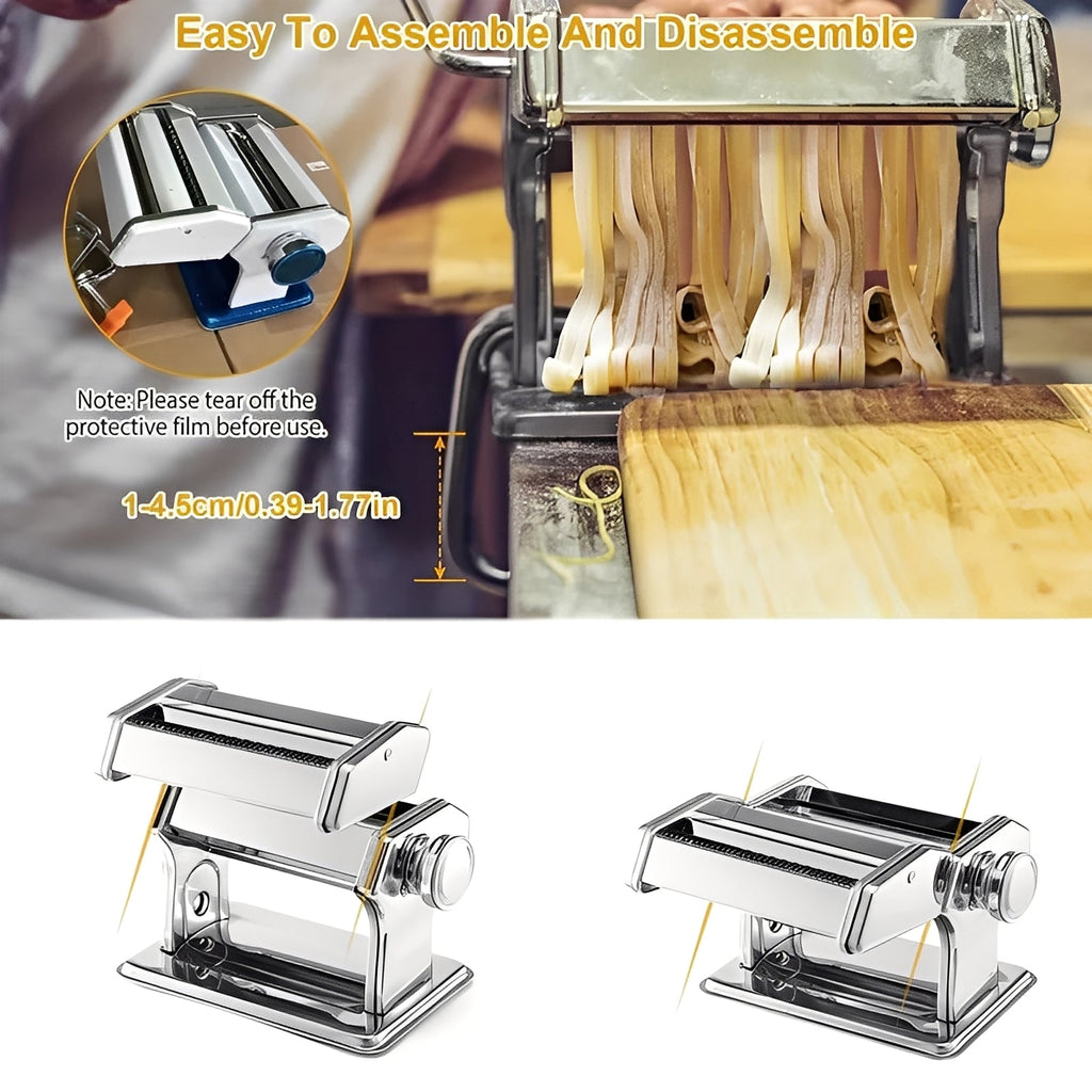 Premium Stainless Steel Pasta Maker - Adjustable Thickness Settings for Perfect Homemade Pasta