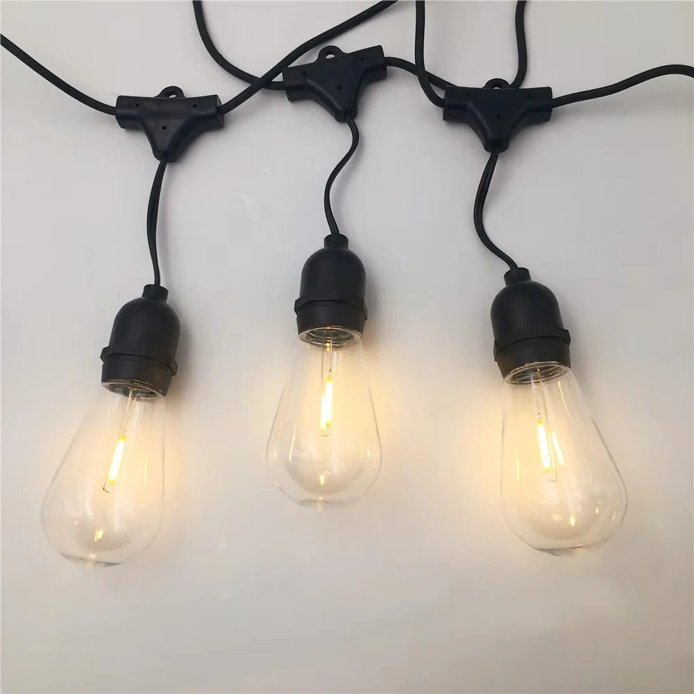 Outdoor Edison Style LED String Lights - Warm White Bulbs for Patio, Garden, and Party Decor