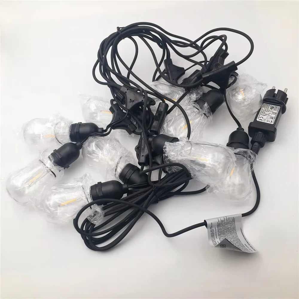 Outdoor Edison Style LED String Lights - Warm White Bulbs for Patio, Garden, and Party Decor