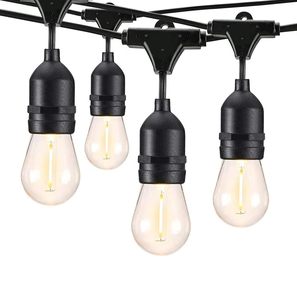 Outdoor Edison Style LED String Lights - Warm White Bulbs for Patio, Garden, and Party Decor