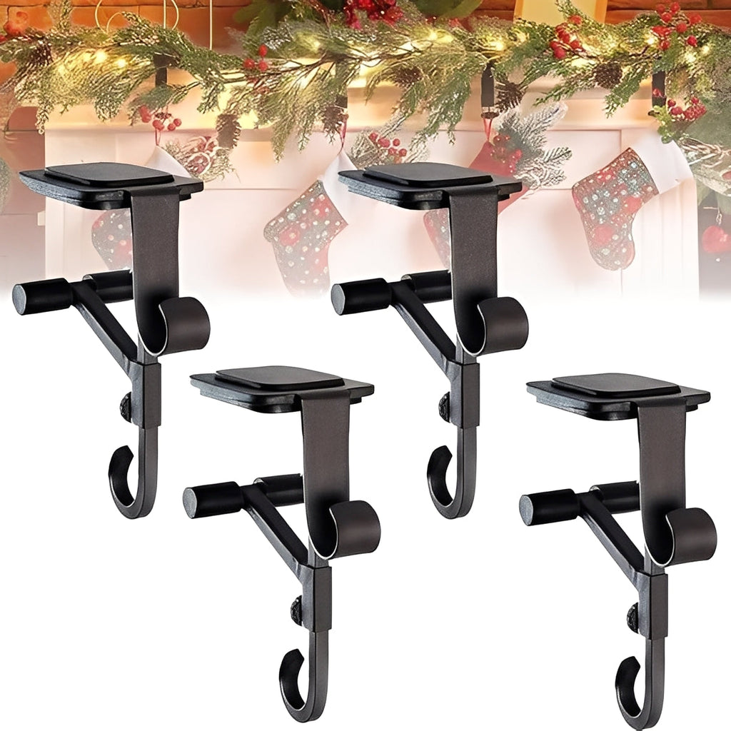 Adjustable 2-in-1 Garland and Stocking Mantel Hangers - Perfect for Holiday Decor