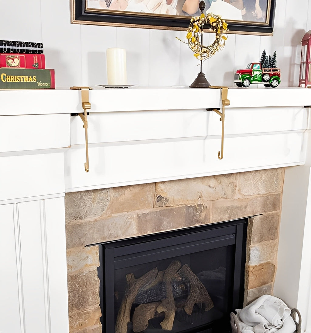 Adjustable 2-in-1 Garland and Stocking Mantel Hangers - Perfect for Holiday Decor