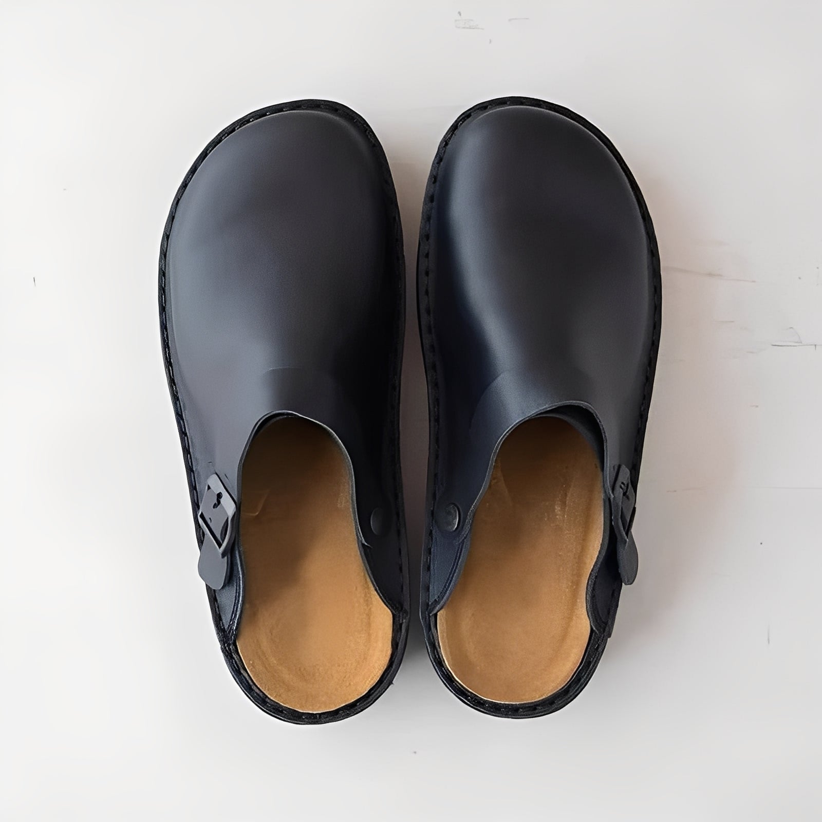 Men's Premium Leather Slippers with Comfort Support Insole - Stylish & Durable Footwear