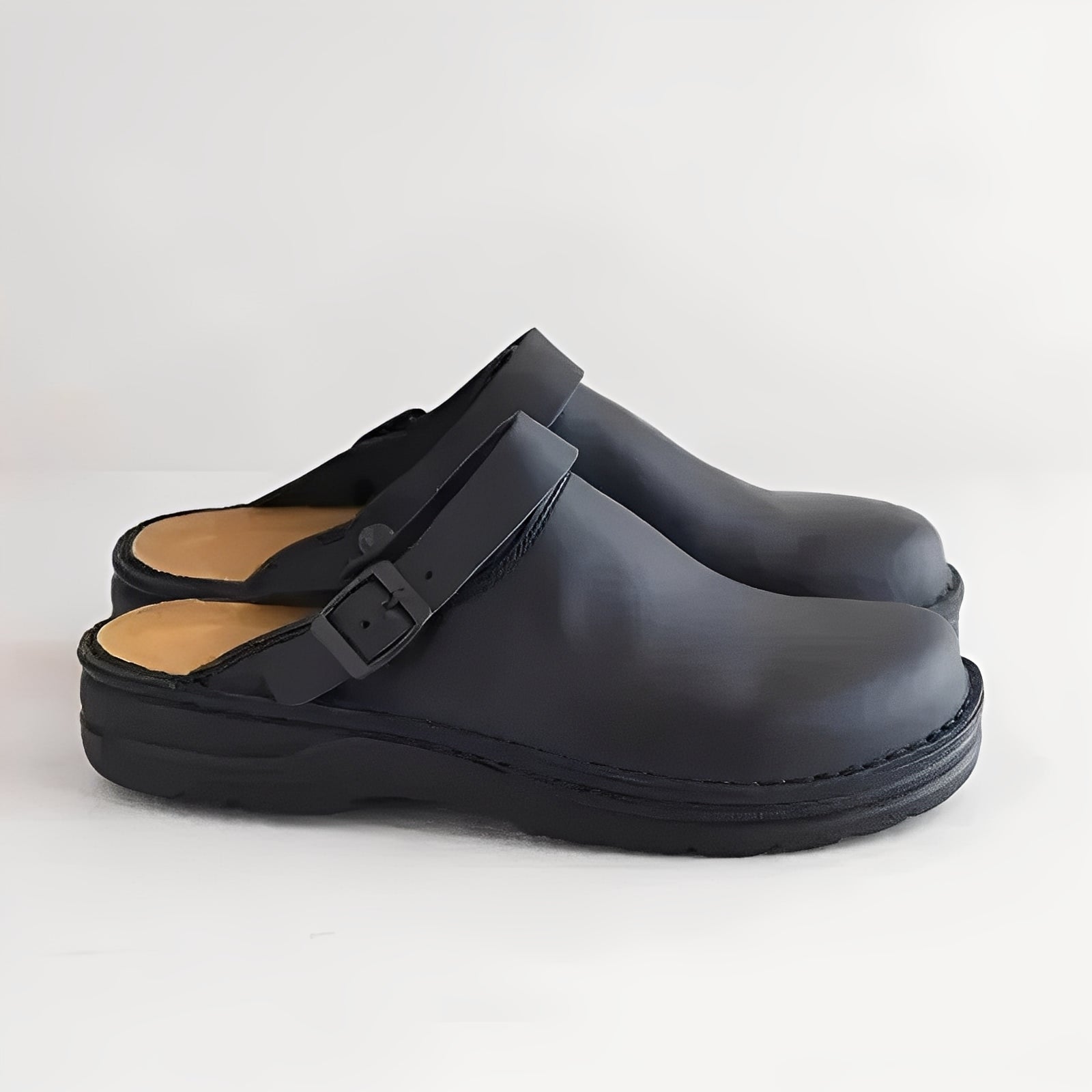 Men's Premium Leather Slippers with Comfort Support Insole - Stylish & Durable Footwear